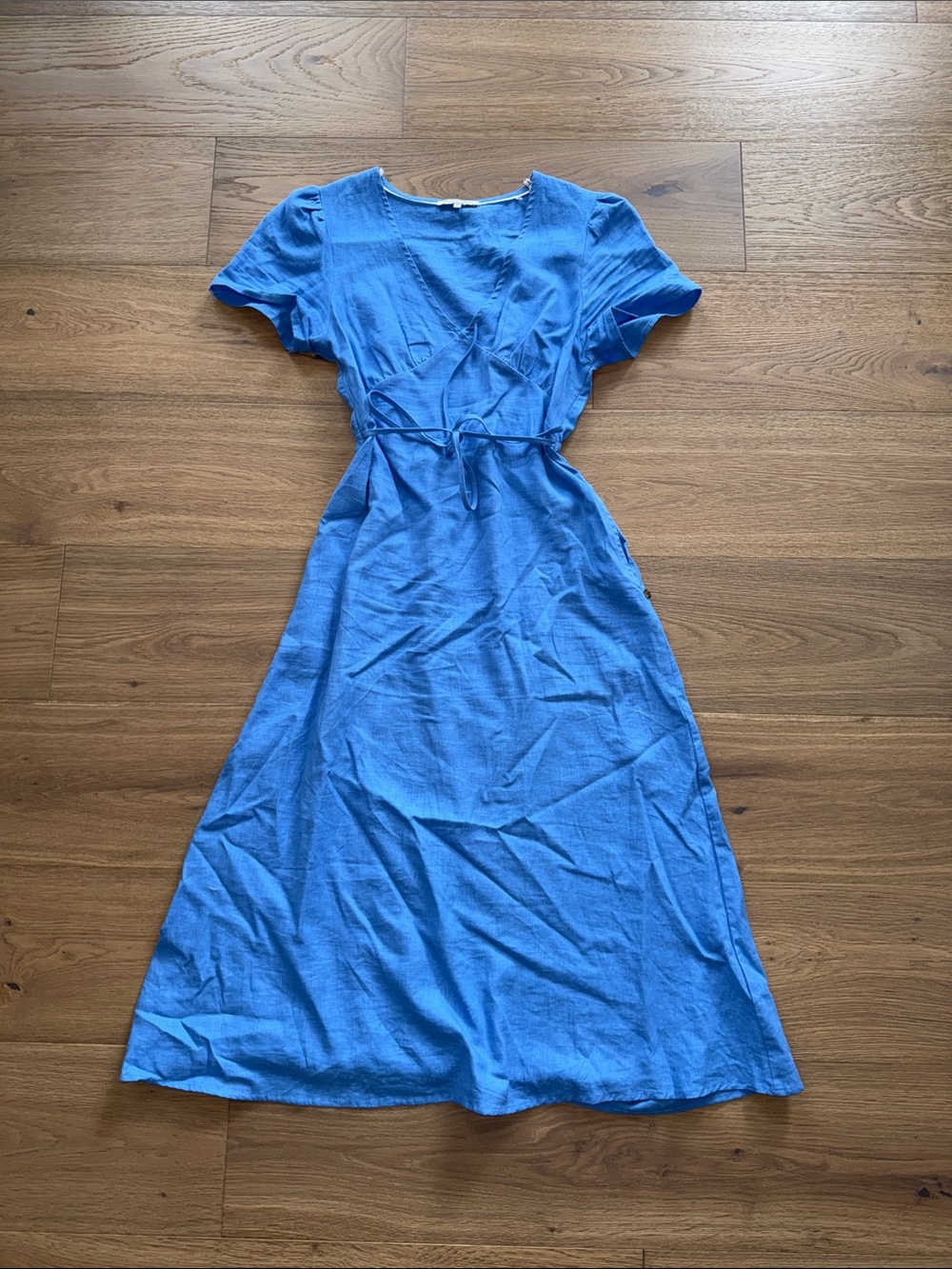 Scotch & Soda Sky Blue Maxi Dress with Waist Tie